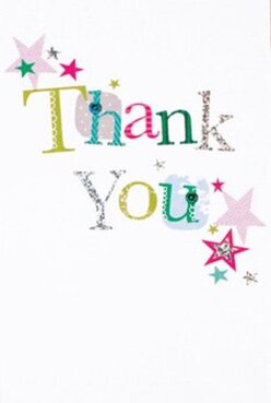 Delight radiates from this thank you card, capturing the cheerful spirit of Petts Wood with a design that feels tailor-made for the community's lively gatherings and quiet gestures alike. The phrase 'Thank You' stretches across the pure white card, every letter styled with distinct personality-some in vivid teal, others in sunny yellow, each enlivened by playful polka dots, subtle stitched edges, or a whisper of silver sparkle that catches the light like morning dew in Jubilee Park. Around the message, stars in magenta, gold, and turquoise scatter across the corners, reminiscent of confetti floating in the air after a cheerful celebration at Petts Wood Square. The texture of the print hints at handmade care, inviting you to run your fingertips over the slight ridges and glossy accents, mirroring the tactile pleasures of a handpicked flower bouquet. The bright, clear backdrop accentuates each detail, forging a vibrant harmony that's both festive and sincere. It's easy to picture this card nestled among a vibrant arrangement destined for local delivery across Queensway or offered as a thoughtful token to a friend around Station Square, radiating genuine gratitude from Flowers Petts Wood. The overall design reflects the creative elegance and community-minded approach at the heart of Petts Wood's finest florists, making it a timeless expression of thanks.